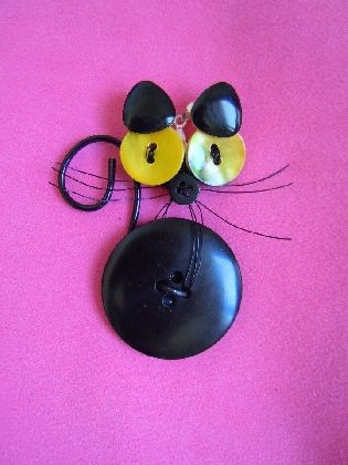 Buttons Black Cat charm