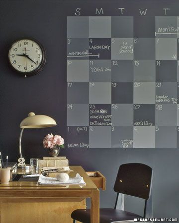 Chalkboard Wall Calendar by marthastewart: Excellent! #Calendar #Wall_Calendar #