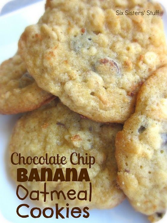 Chocolate Chip Banana Oatmeal Cookies Recipe