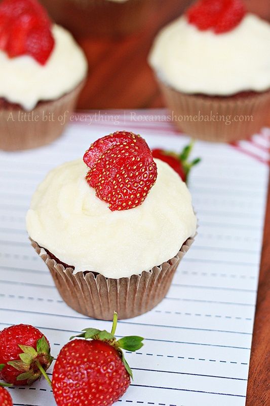 Chocolate Strawberry Cupcakes with Mascarpone Frosting