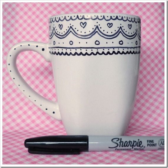 Coffee mug + Sharpie