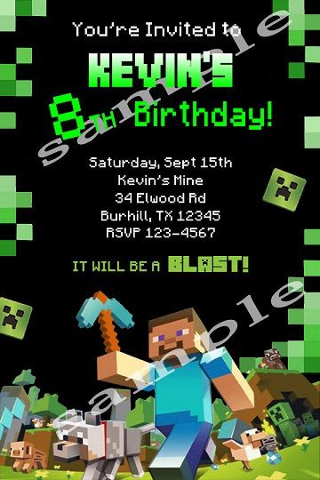 Cute Minecraft Party Invitation!