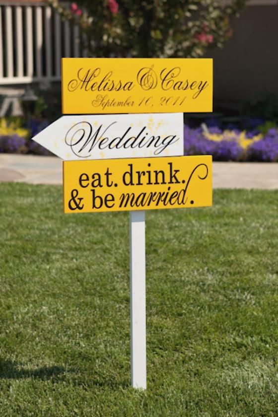 Cute outdoor party signs.