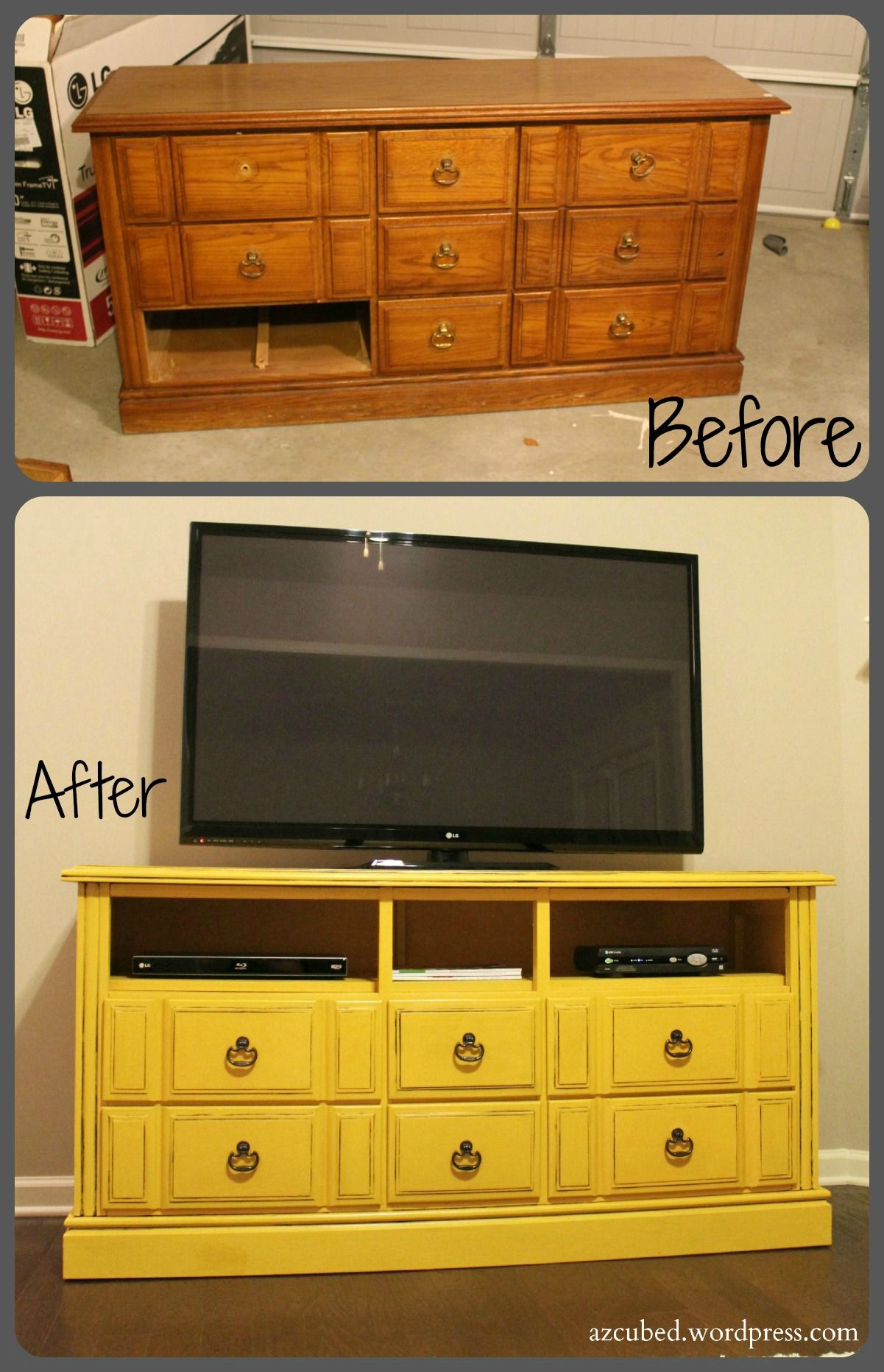 DIY Dresser to TV Console ( I absolutely love this idea :)