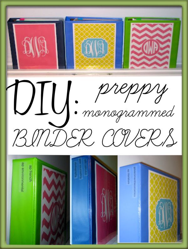 DIY: Preppy Monogrammed Binder Covers