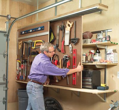 DIY Sliding Wall Organization - garage