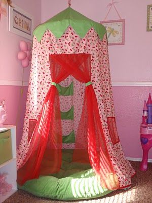 DIY hoola hoop fort. Could be a reading tent, or a secret hideaway, or a sleepin