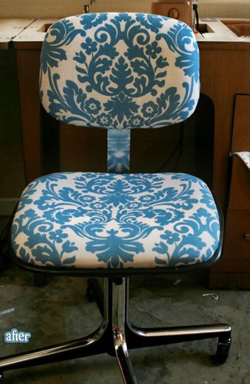 DIY reupholstered office chair