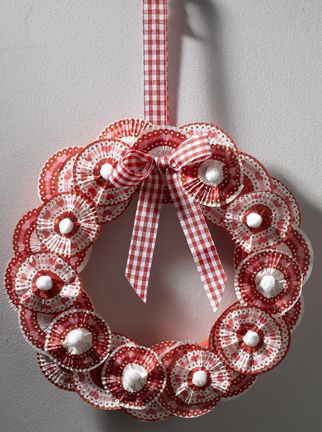 Delightful Cupcake Wrapper Wreath by @Rebekah Meier; from @Create & Decorate Mag