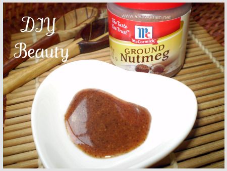 ERASE ACNE SCARS. 1/2 tsp of nutmeg, and a 1/4 tsp of honey. leave on for 20 – 3