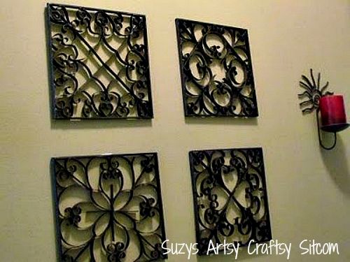 Faux Metal Wall Art/Suzys Artsy Craftsy Sitcom #toilet paper tubes #diy #recycle