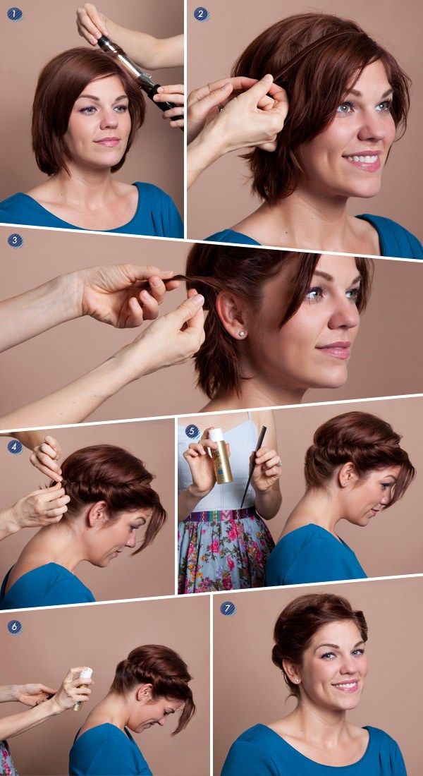 Faux updo for short hair tutorial