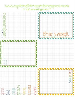 Free printable journaling cards for Project Life