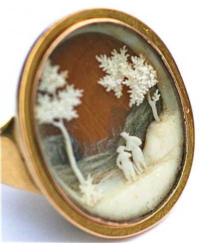 Georgian micro-ivory ring: A high carat gold ring, circa 1780, the tapered hoop 