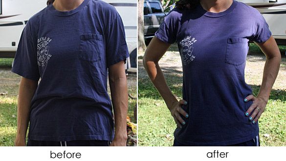 Good idea to make your t-shirts more feminine.