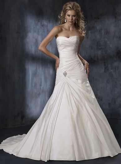 Gorgeous Strapless A-line Chapel Train bridal gowns,wedding dresses online,weddi