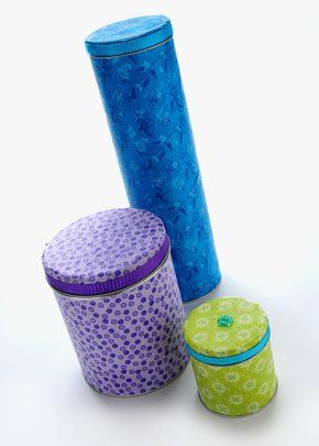 Green craft – recycle tins with Mod Podge and fabric. – The kids and I all did t