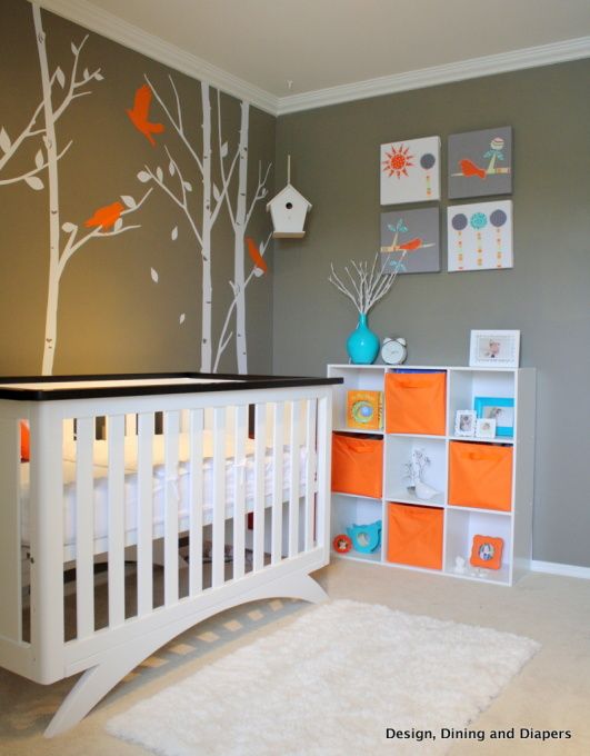 Hadn't thought of orange with gray… this is such a sweet, but bright color