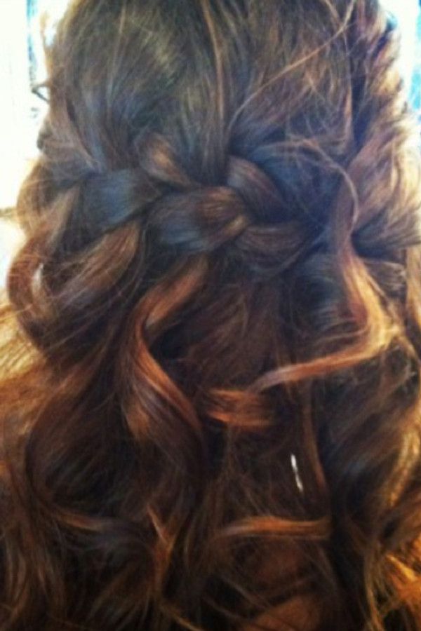 Half Braided hair style for long hair- wonderful for a wedding hairstyle of just