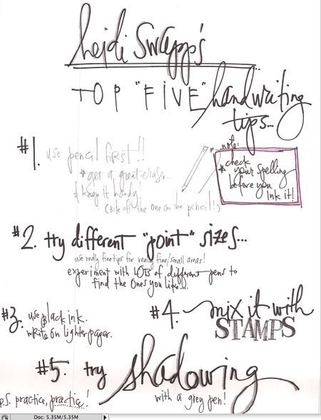 Heidi Swapp's top 5 handwriting tips