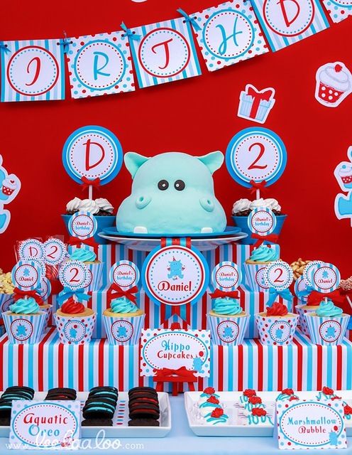 Hippo Birthday Party #hippo #party