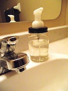 I love it! mason jar soap pump…could paint lid any color