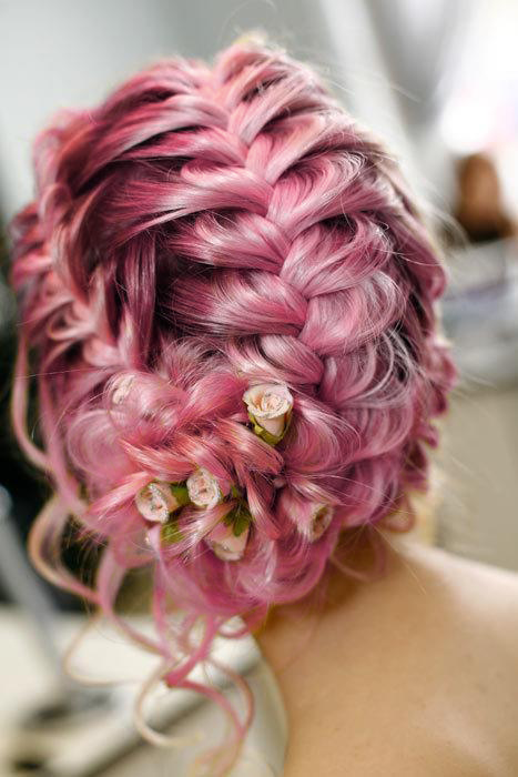 Love this loose French-braid look with just the right amount of messiness to it