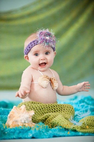 Mermaid photo set for a 6 month old sitting baby