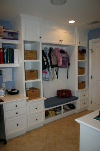 Mudroom organization — all the drawers for all that stuff that hasn't a hom