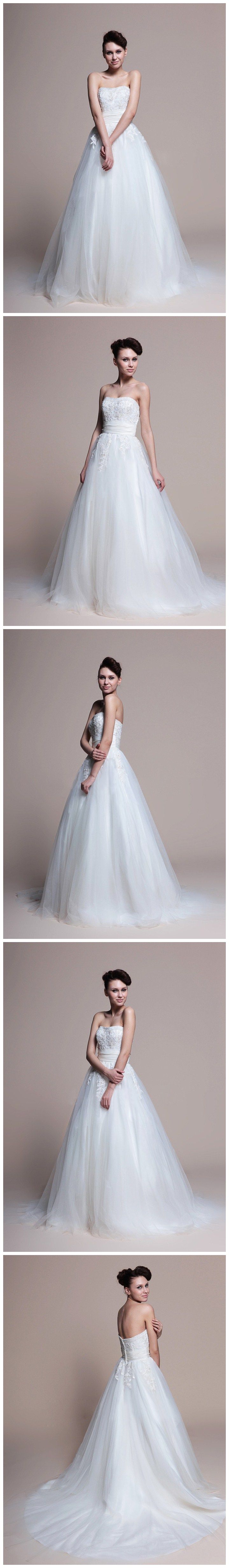 New Arrival Princess A-Line With Lace Detalied Wedding Dress