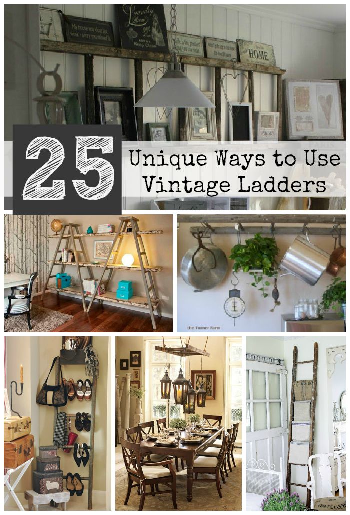 Old Ladders…unique ways to repurpose them in your home…great ideas on this s