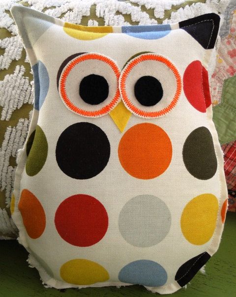 Owl Pillow by buttonbirddesigns on Etsy, $24.00