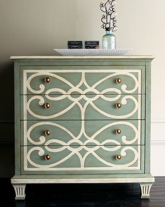 Paint a pattern on an old dresser