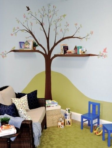 Painting trees on the walls – cool kids rooms ideas