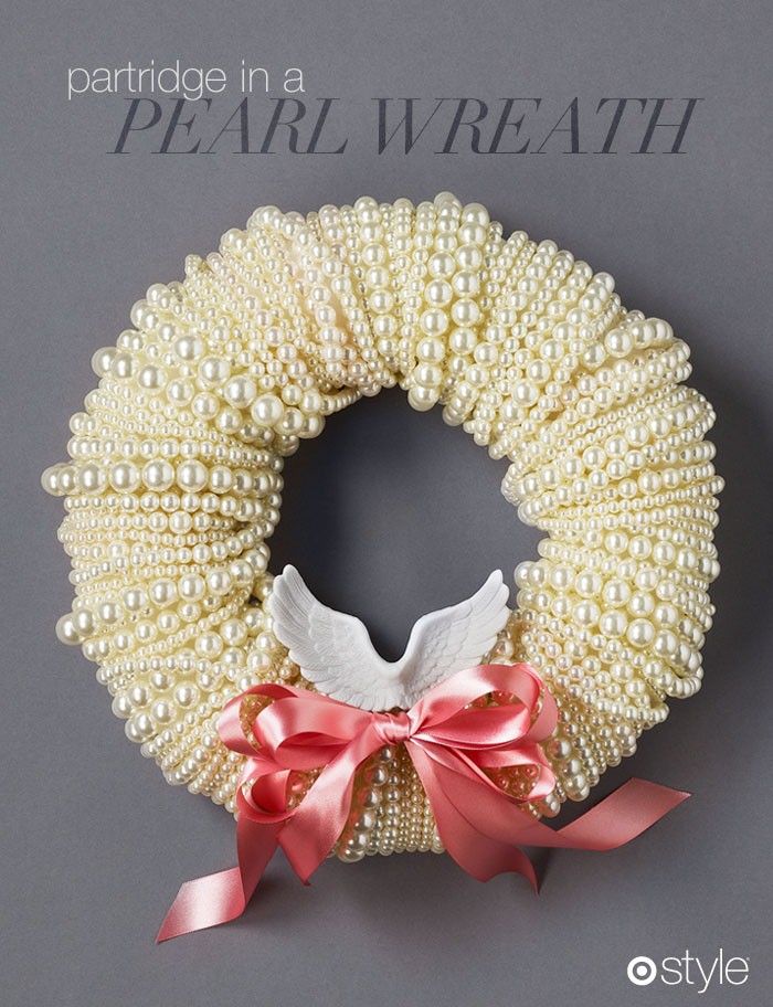 Partridge in a pearl wreath. #decor #holiday