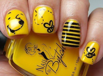 Pooh nails! Adorable!