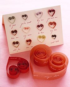 Quilled Valentine Cards: Open Hearts