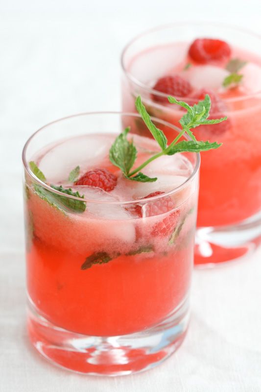 Raspberry, Lime and Tequila Cocktail
