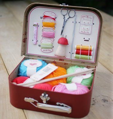 Re-purposed Vintage Train Case. >> what a great gift idea! I’m going to change i