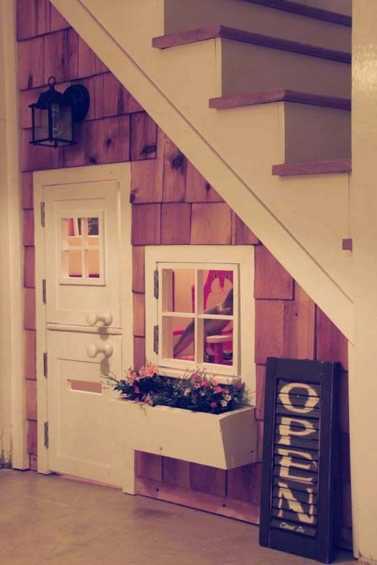 SO ADORABLE!!!!  Playhouse under the stairs