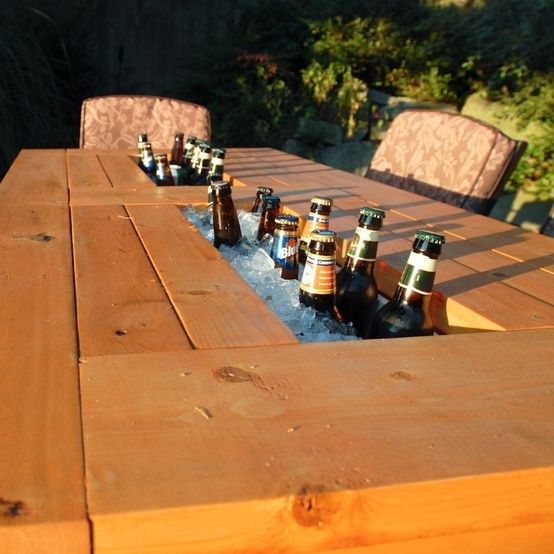 Step by step guide to make a patio table with built in beer / wine coolers. Choo