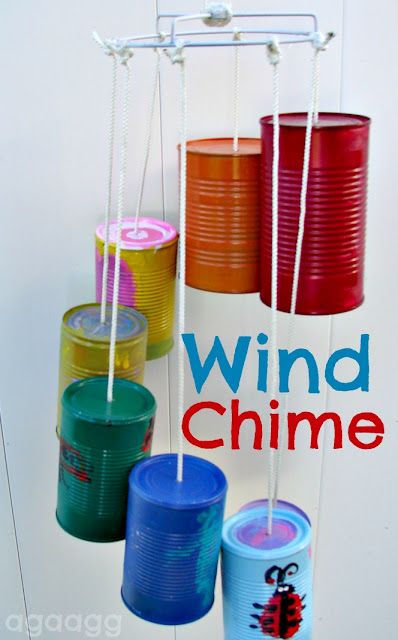 Summer Camp: Wind Chimes. Made using Apple Barrel craft paint. #crafts #summer