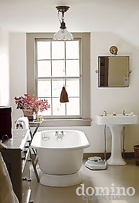 Tip: In the bath, paint the window frame a contrasting color to highlight the wi