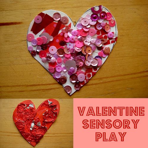 Touchy-Feely Hearts Valentine art and craft for kids: with sensory play for babi