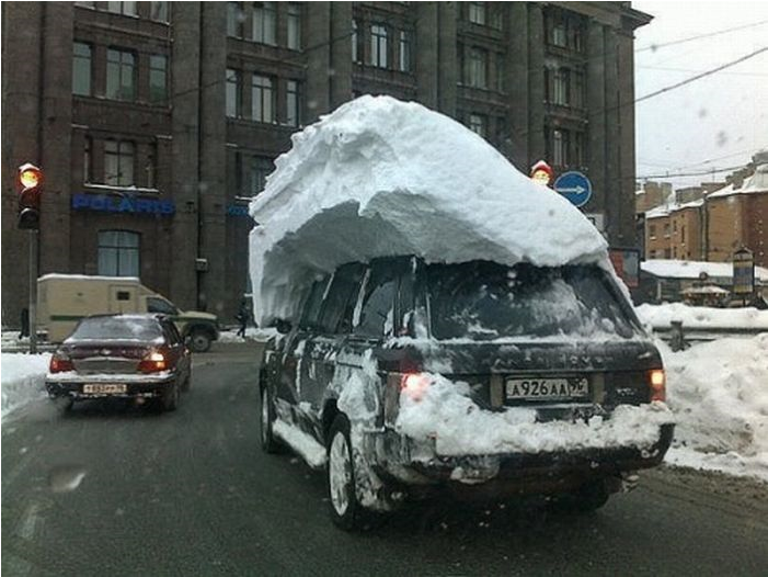 You cleared the snow off your windshield, you should be fine.