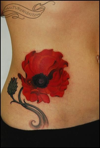 … tattoos , Flower tattoos , Custom tattoos , Flower Poppy tattoos