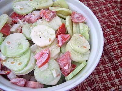 creamy cucumber and tomato salad