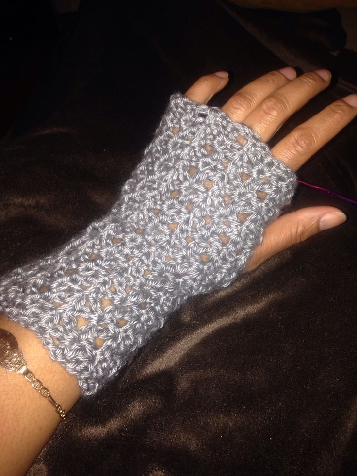 Crocheted wrist warmers -   Crocheted wrist warmers