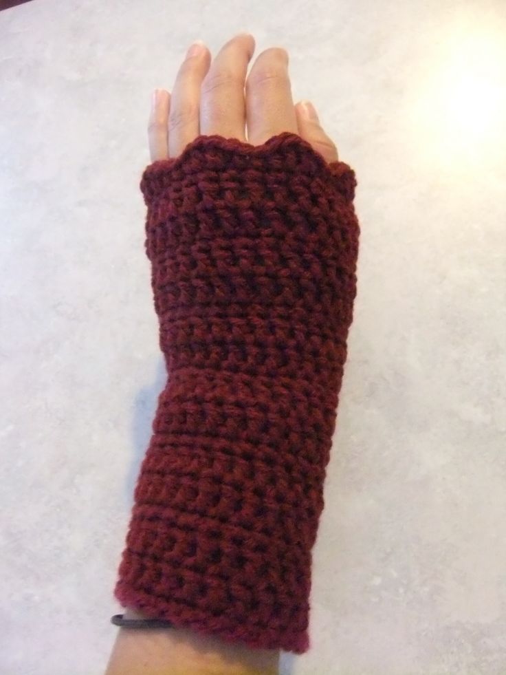 Crocheted Wine Wrist Warmers -   Crocheted wrist warmers