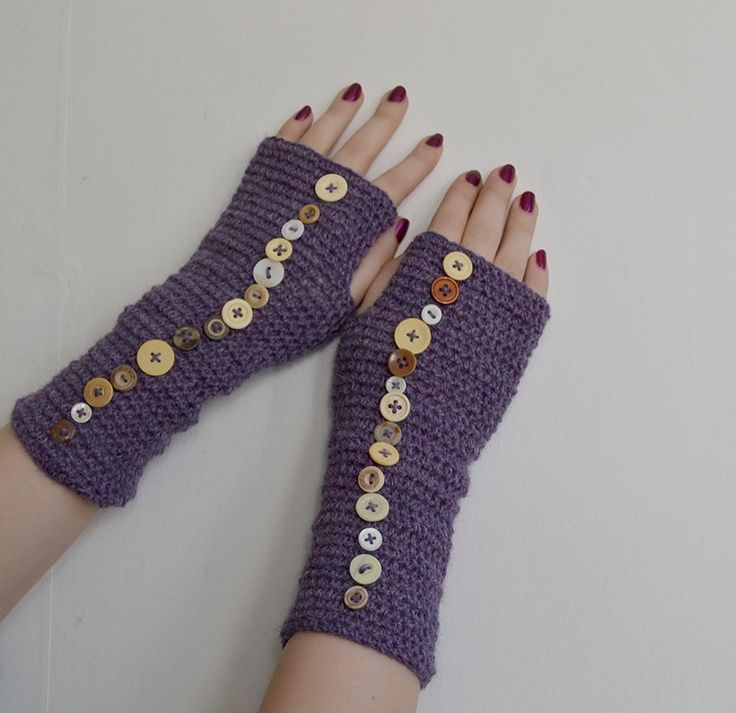 Hand Crocheted Wrist Warmers | Crochet - Gloves, fingerless gloves, m ... -   Crocheted wrist warmers